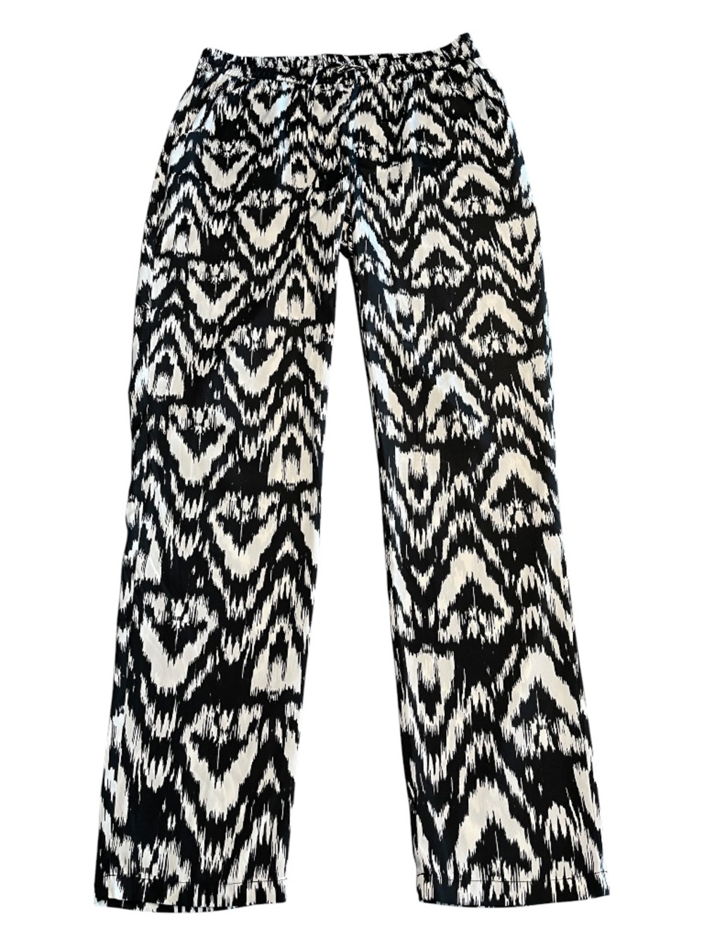 Vero Moda Size Medium High-Rise Black and White Resort Pants